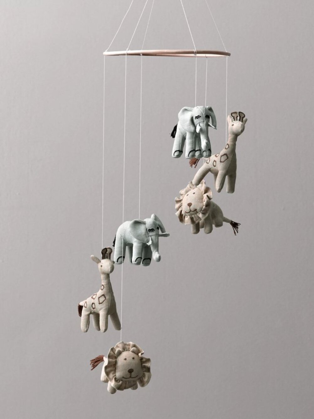 Restoration Hardware Baby & Child Chambray Animal Mobile Elephant Lion Giraffe